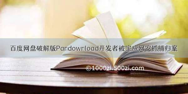 百度网盘破解版Pandownload开发者被宝应网安抓捕归案