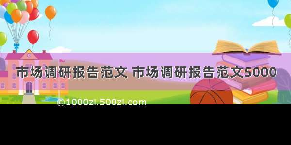 市场调研报告范文 市场调研报告范文5000