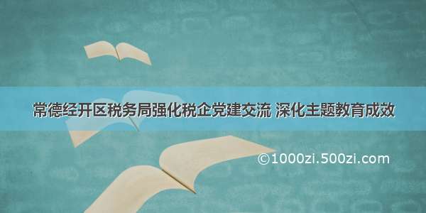 常德经开区税务局强化税企党建交流 深化主题教育成效