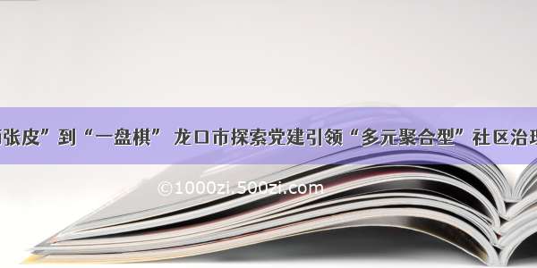 从“两张皮”到“一盘棋” 龙口市探索党建引领“多元聚合型”社区治理新路