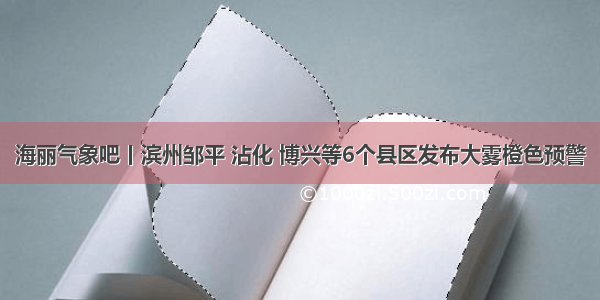 海丽气象吧丨滨州邹平 沾化 博兴等6个县区发布大雾橙色预警