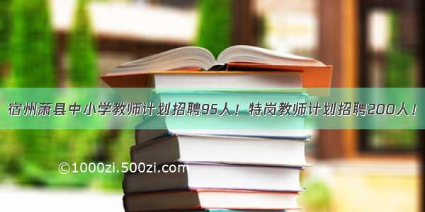 宿州萧县中小学教师计划招聘95人！特岗教师计划招聘200人！