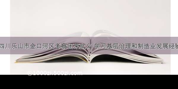 四川乐山市金口河区考察团来武义 学习基层治理和制造业发展经验