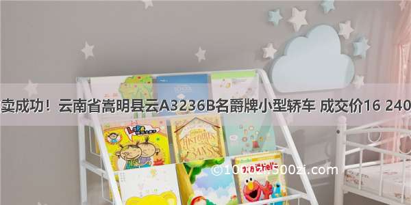 拍卖成功！云南省嵩明县云A3236B名爵牌小型轿车 成交价16 240元