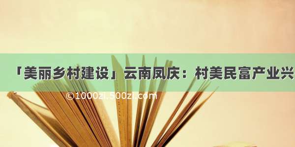 「美丽乡村建设」云南凤庆：村美民富产业兴