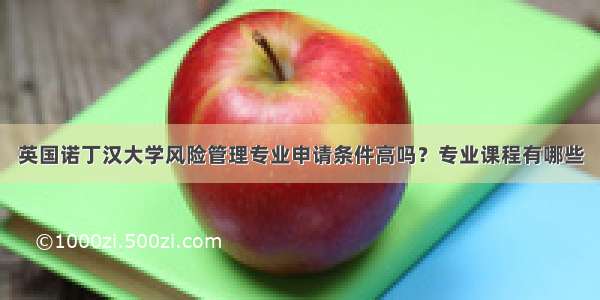 英国诺丁汉大学风险管理专业申请条件高吗？专业课程有哪些