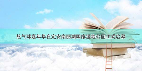 热气球嘉年华在定安南丽湖国家湿地公园正式启幕