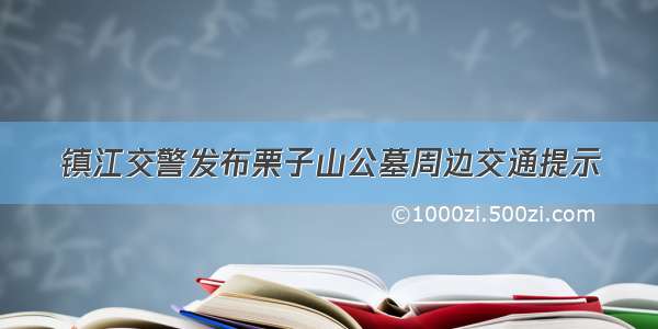 镇江交警发布栗子山公墓周边交通提示