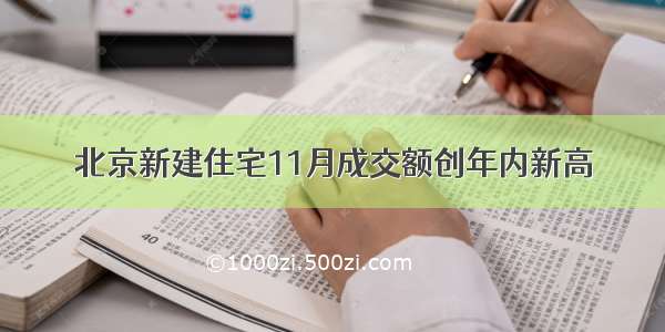 北京新建住宅11月成交额创年内新高