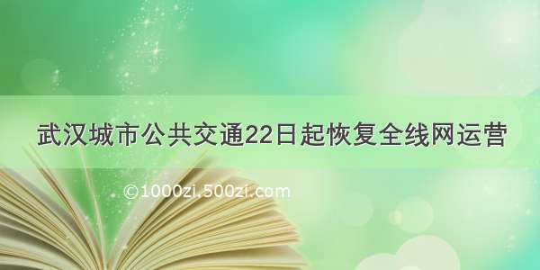 武汉城市公共交通22日起恢复全线网运营