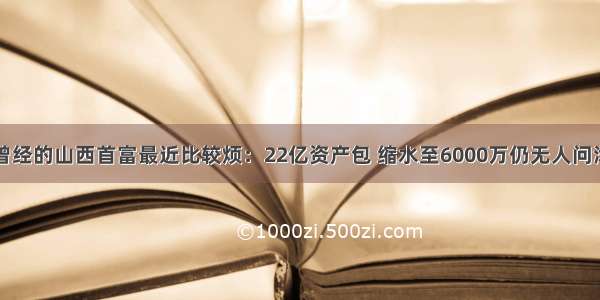 曾经的山西首富最近比较烦：22亿资产包 缩水至6000万仍无人问津