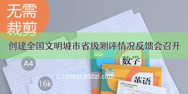 创建全国文明城市省级测评情况反馈会召开