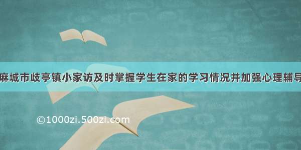 麻城市歧亭镇小家访及时掌握学生在家的学习情况并加强心理辅导