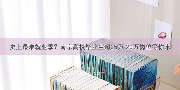 史上最难就业季？南京高校毕业生超25万 20万岗位等你来