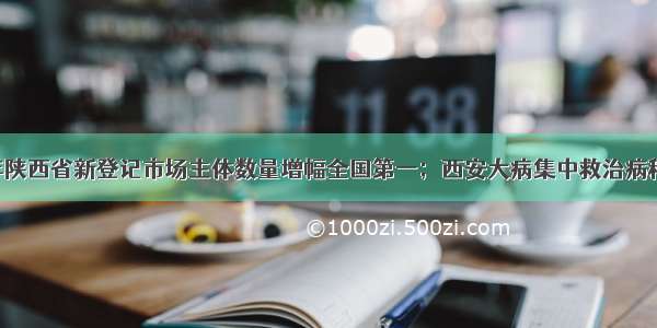 省情 ｜ 去年陕西省新登记市场主体数量增幅全国第一；西安大病集中救治病种增至25个