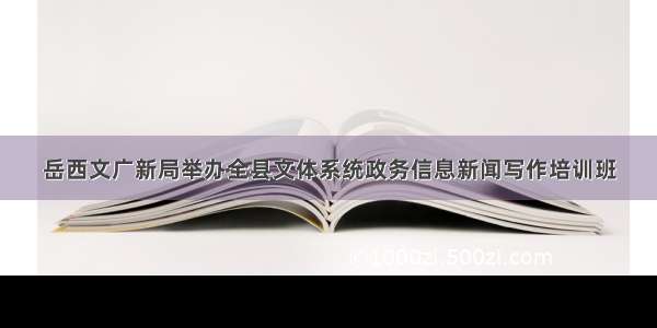岳西文广新局举办全县文体系统政务信息新闻写作培训班