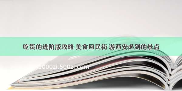 吃货的进阶版攻略 美食回民街 游西安必到的景点