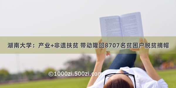 湖南大学：产业+非遗扶贫 带动隆回8707名贫困户脱贫摘帽