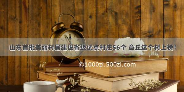 山东首批美丽村居建设省级试点村庄56个 章丘这个村上榜！