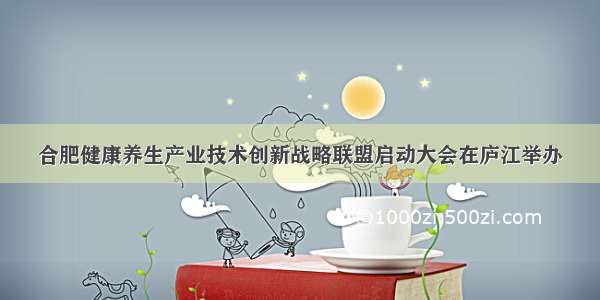 合肥健康养生产业技术创新战略联盟启动大会在庐江举办