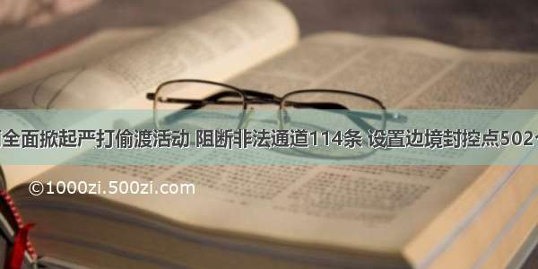 最新！瑞丽全面掀起严打偷渡活动 阻断非法通道114条 设置边境封控点502个 核酸检测