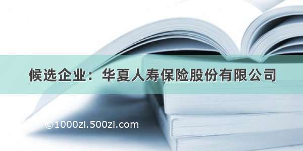 候选企业：华夏人寿保险股份有限公司