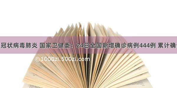 防控新型冠状病毒肺炎 国家卫健委：24日全国新增确诊病例444例 累计确诊1287例