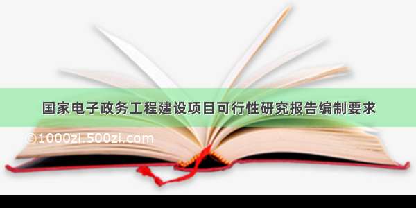 国家电子政务工程建设项目可行性研究报告编制要求