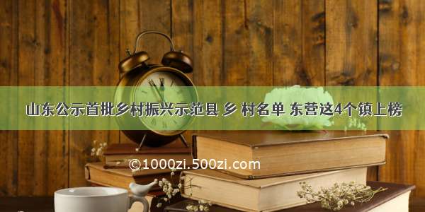 山东公示首批乡村振兴示范县 乡 村名单 东营这4个镇上榜