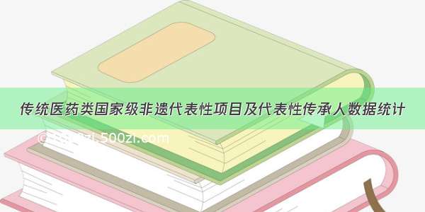 传统医药类国家级非遗代表性项目及代表性传承人数据统计