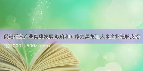 促进稻米产业健康发展 政府和专家为黑龙江大米企业把脉支招