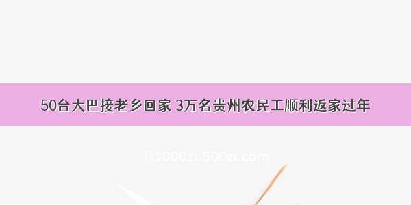 50台大巴接老乡回家 3万名贵州农民工顺利返家过年