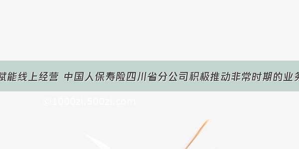 科技赋能线上经营 中国人保寿险四川省分公司积极推动非常时期的业务协同