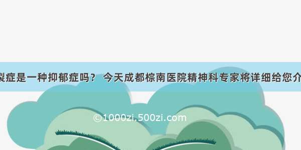 精神分裂症是一种抑郁症吗？ 今天成都棕南医院精神科专家将详细给您介绍一下！