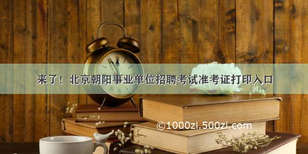 来了！北京朝阳事业单位招聘考试准考证打印入口