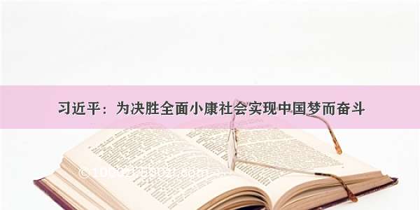 习近平：为决胜全面小康社会实现中国梦而奋斗