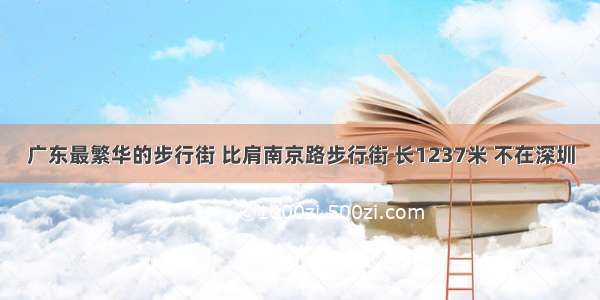 广东最繁华的步行街 比肩南京路步行街 长1237米 不在深圳