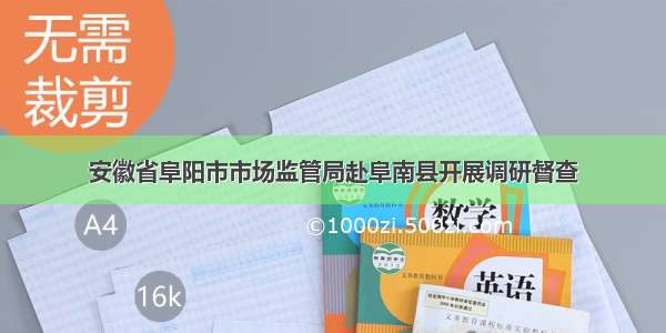 安徽省阜阳市市场监管局赴阜南县开展调研督查