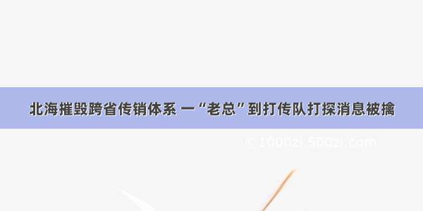 北海摧毁跨省传销体系 一“老总”到打传队打探消息被擒