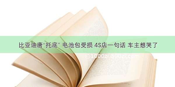 比亚迪唐“托底” 电池包受损 4S店一句话 车主想哭了