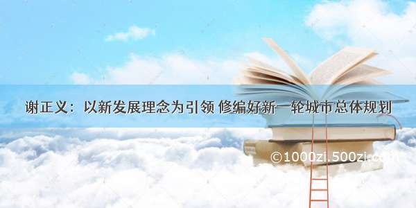 谢正义：以新发展理念为引领 修编好新一轮城市总体规划