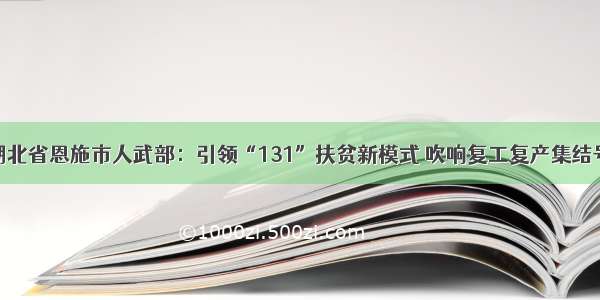 湖北省恩施市人武部：引领“131”扶贫新模式 吹响复工复产集结号