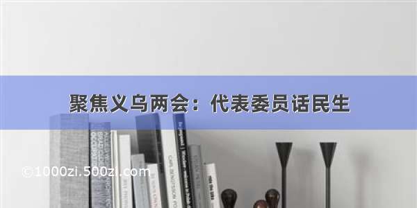 聚焦义乌两会：代表委员话民生