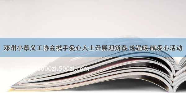 邓州小草义工协会携手爱心人士开展迎新春 送温暖 献爱心活动