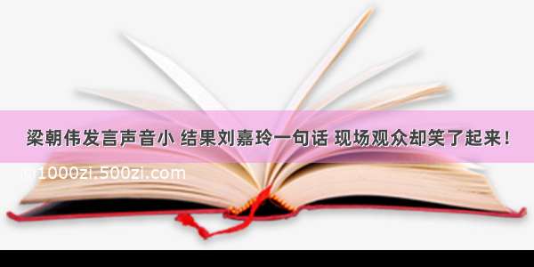 梁朝伟发言声音小 结果刘嘉玲一句话 现场观众却笑了起来！