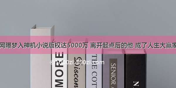 网曝梦入神机小说版权达5000万 离开起点后的他 成了人生大赢家