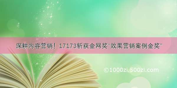 深耕内容营销！17173斩获金网奖“效果营销案例金奖”