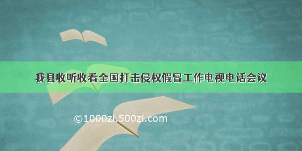 我县收听收看全国打击侵权假冒工作电视电话会议