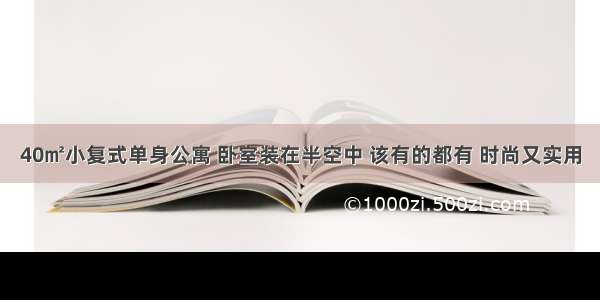 40㎡小复式单身公寓 卧室装在半空中 该有的都有 时尚又实用