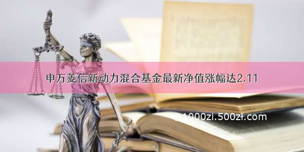 申万菱信新动力混合基金最新净值涨幅达2.11％